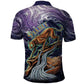 Pakhet Panther Polo Shirt with Cosmic Feline Eye on Starry Night River