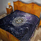 Pakhet Panther Quilt with Cosmic Feline Eye on Starry Night River