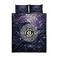 Pakhet Panther Quilt Bed Set with Cosmic Feline Eye on Starry Night River