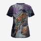 Pakhet Panther Scrub Top with Cosmic Feline Eye on Starry Night River