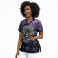 Pakhet Panther Scrub Top with Cosmic Feline Eye on Starry Night River