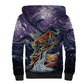 Pakhet Panther Sherpa Hoodie with Cosmic Feline Eye on Starry Night River