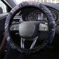 Pakhet Panther Steering Wheel Cover with Cosmic Feline Eye on Starry Night River