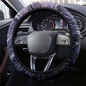 Pakhet Panther Steering Wheel Cover with Cosmic Feline Eye on Starry Night River