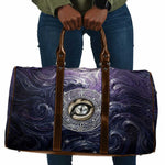 Pakhet Panther Travel Bag with Cosmic Feline Eye on Starry Night River