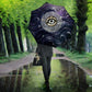 Pakhet Panther Umbrella with Cosmic Feline Eye on Starry Night River