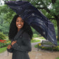 Pakhet Panther Umbrella with Cosmic Feline Eye on Starry Night River