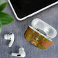 Renenutet  Golden Cobra AirPods Case with Wheat Motif in Egyptian Agricultural Theme