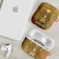 Renenutet  Golden Cobra AirPods Case with Wheat Motif in Egyptian Agricultural Theme