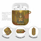 Renenutet  Golden Cobra AirPods Case with Wheat Motif in Egyptian Agricultural Theme