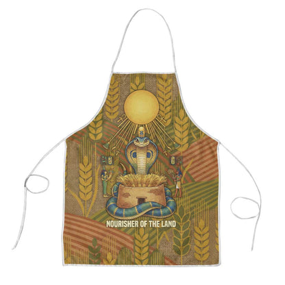 Renenutet  Golden Cobra Apron with Wheat Motif in Egyptian Agricultural Theme