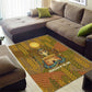 Renenutet  Golden Cobra Area Rug with Wheat Motif in Egyptian Agricultural Theme
