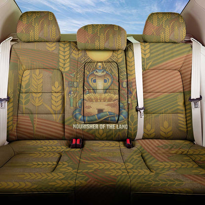 Renenutet  Golden Cobra Back Car Seat Cover with Wheat Motif in Egyptian Agricultural Theme