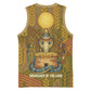 Renenutet  Golden Cobra Basketball Jersey with Wheat Motif in Egyptian Agricultural Theme