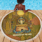 Renenutet  Golden Cobra Beach Blanket with Wheat Motif in Egyptian Agricultural Theme