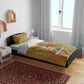 Renenutet  Golden Cobra Bedding Set with Wheat Motif in Egyptian Agricultural Theme