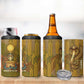 Renenutet  Golden Cobra 4 in 1 Can Cooler Tumbler with Wheat Motif in Egyptian Agricultural Theme