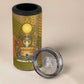 Renenutet  Golden Cobra 4 in 1 Can Cooler Tumbler with Wheat Motif in Egyptian Agricultural Theme