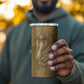 Renenutet  Golden Cobra 4 in 1 Can Cooler Tumbler with Wheat Motif in Egyptian Agricultural Theme