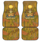 Renenutet  Golden Cobra Car Mats with Wheat Motif in Egyptian Agricultural Theme