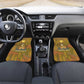 Renenutet  Golden Cobra Car Mats with Wheat Motif in Egyptian Agricultural Theme