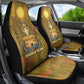 Renenutet  Golden Cobra Car Seat Cover with Wheat Motif in Egyptian Agricultural Theme
