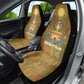 Renenutet  Golden Cobra Car Seat Cover with Wheat Motif in Egyptian Agricultural Theme