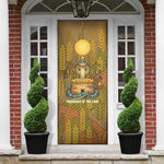Renenutet  Golden Cobra Door Cover with Wheat Motif in Egyptian Agricultural Theme