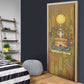 Renenutet  Golden Cobra Door Cover with Wheat Motif in Egyptian Agricultural Theme