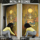 Renenutet  Golden Cobra Door Cover with Wheat Motif in Egyptian Agricultural Theme