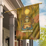 Renenutet  Golden Cobra Garden Flag with Wheat Motif in Egyptian Agricultural Theme