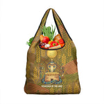 Renenutet  Golden Cobra Grocery Bag with Wheat Motif in Egyptian Agricultural Theme