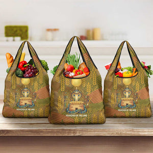 Renenutet  Golden Cobra Grocery Bag with Wheat Motif in Egyptian Agricultural Theme