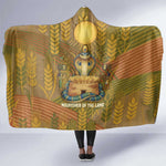 Renenutet  Golden Cobra Hooded Blanket with Wheat Motif in Egyptian Agricultural Theme