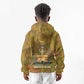 Renenutet  Golden Cobra Kid Hoodie with Wheat Motif in Egyptian Agricultural Theme