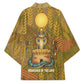 Renenutet  Golden Cobra Kimono with Wheat Motif in Egyptian Agricultural Theme
