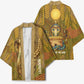 Renenutet  Golden Cobra Kimono with Wheat Motif in Egyptian Agricultural Theme