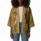 Renenutet  Golden Cobra Kimono with Wheat Motif in Egyptian Agricultural Theme