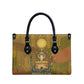 Renenutet  Golden Cobra Leather Bag with Wheat Motif in Egyptian Agricultural Theme