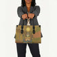 Renenutet  Golden Cobra Leather Bag with Wheat Motif in Egyptian Agricultural Theme