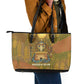 Renenutet  Golden Cobra Leather Tote Bag with Wheat Motif in Egyptian Agricultural Theme