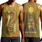Renenutet  Golden Cobra Men Tank Top with Wheat Motif in Egyptian Agricultural Theme