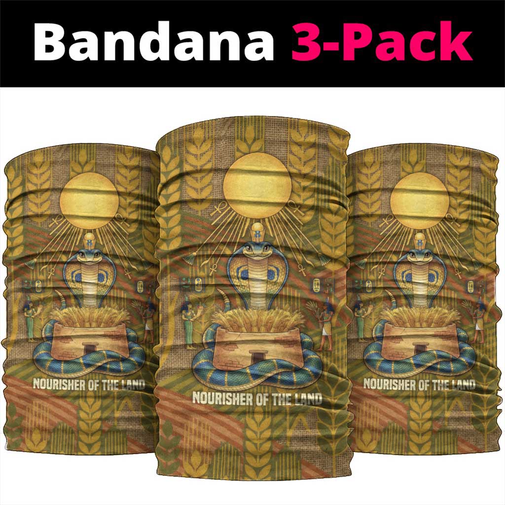 Renenutet  Golden Cobra Neck Gaiter with Wheat Motif in Egyptian Agricultural Theme
