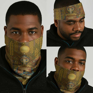 Renenutet  Golden Cobra Neck Gaiter with Wheat Motif in Egyptian Agricultural Theme