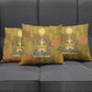Renenutet  Golden Cobra Pillow Cover with Wheat Motif in Egyptian Agricultural Theme