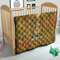 Renenutet  Golden Cobra Quilt with Wheat Motif in Egyptian Agricultural Theme