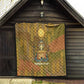 Renenutet  Golden Cobra Quilt with Wheat Motif in Egyptian Agricultural Theme