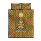Renenutet  Golden Cobra Quilt Bed Set with Wheat Motif in Egyptian Agricultural Theme