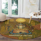 Renenutet  Golden Cobra Round Carpet with Wheat Motif in Egyptian Agricultural Theme