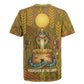 Renenutet  Golden Cobra Rugby Jersey with Wheat Motif in Egyptian Agricultural Theme